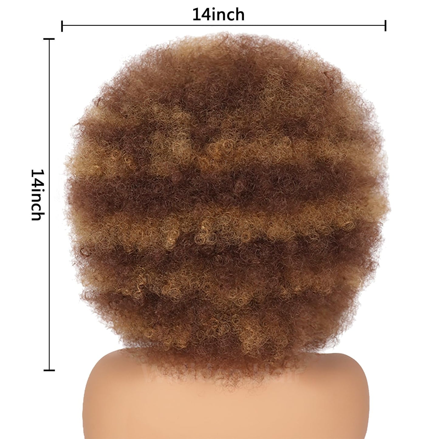 Wallden Hair Afro wigs for Black Women Glueless Wear and Go Wig 70's Short Afro Puff Wigs Big and Fluffy Heat Resistant Synthetic Colored Wig for Cosplay Costume Halloween Use (30/33)