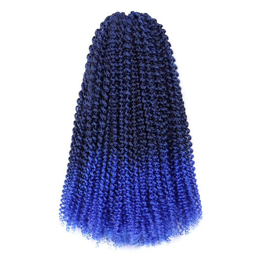 Passion Twist Hair 18 Inch Long Bohemian For Passion Twist Crochet Braiding Hair Water Wave Synthetic Fiber Natural Hair Extension (18 Inch, T1B/Blue)