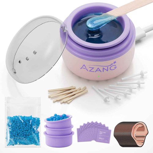 Nose Wax Kit - Portable Wax Warmer for Hair Removal with 100g Wax, 24 Applicators, 12 Nose Hair Sticks 3 Silicone Pots, Wax Melt Warmer Waxing Kit for Women and Men
