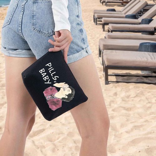 G2TUP John Raffio Travel Cosmetic Bag Leslie & Tom Fans Gift Pills Baby Zipper Pouch Bag Parks Manager Merch (Pills Baby BL MG)