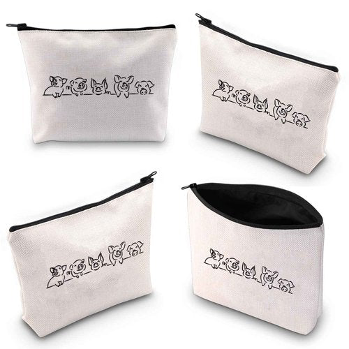 XYANFA Cute Pigs Makeup Bag - Pig Lover Gift - Animal Lover Zipper Pouch - Gift for Pig Farmer - Women (Pigs Makeup Bag)