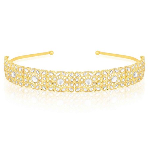 Aheli White Kundan Studded Fancy Hair Band Ethnic Fashion Jewellery for Women Design 4
