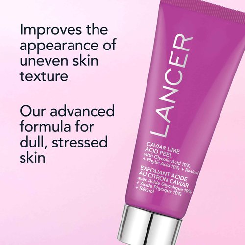 Lancer Skincare Caviar Lime Acid Peel On the Go, Retinol Facial Chemical Peel with Brightening Glycolic Acid, Travel Size, 0.5 Fluid Ounces