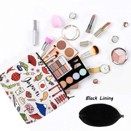 LEVLO Japan Travel Pouch - Zipper Pouch Bag for Souvenirs & Gifts, Japanese Trip Theme