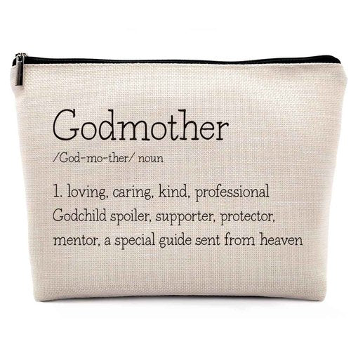 Dwept Godmother Definition Cosmetic Bag - Proposal and Mothers Day Birthday Gift from Godchild - Makeup Bag for Purse 383