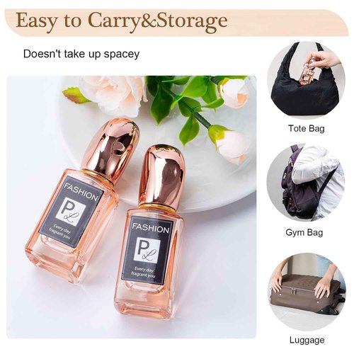 Yebeauty Perfume Bottles Empty, 3pcs 50ml Glass Perfume Bottles Refillable Fine Mist Spray for Perfume Cologne, Clear Amber Pink