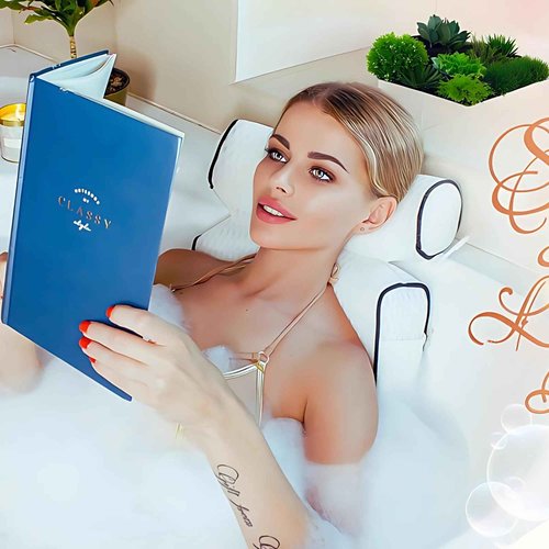 Luxury Bath Pillow for Tub, 6 Strong Suction Cups, 4D Breathable Mesh Headrest Cushion, Bathtub Pillow for Head and Neck Support, Relaxing Spa Accessories, Ideal for Tubs, whirlpool tubs and Spa Gifts