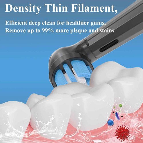 Replacement Toothbrush Heads Compatible with Oral b iO 3/4/5/6/7/8/9/10 Series Electric Toothbrush, Premium Grade Bristles, Black, 8 Pack
