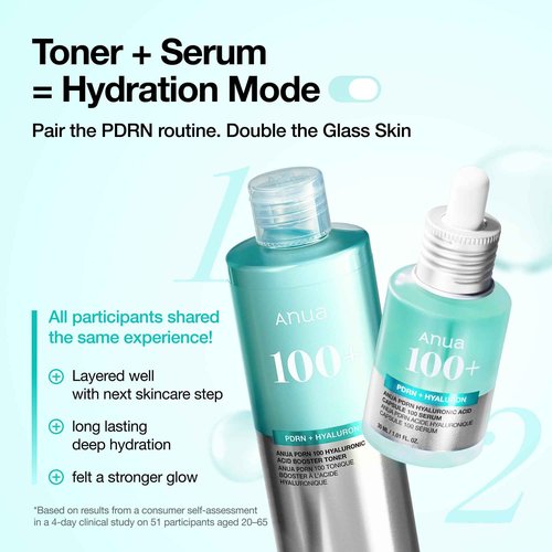 Anua PDRN 100 Hyaluronic Acid Booster Toner, Hydrating Face toner for Dry & Sensitive Skin, Salmon DNA with Moisture Plumping Effect, Glowy Non-Sticky Daily Toner, Korean Skincare (250ml / 8.45 fl oz)