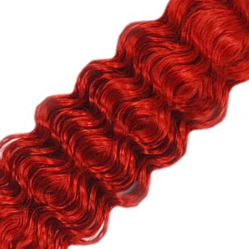 Red Deep Wave Human Hair Bundles 30 Inch Deep Single Bundle Light Red Color Human Hair Unprocessed Native Virgin Hair 100g Total Double Weft Crochet Human Hair Extensions for Women