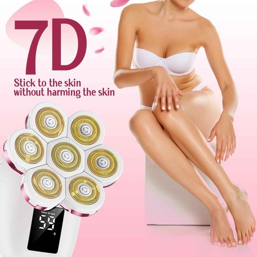 Electric Razors for Women,7D Gifts for Women,Cordless Electric Shaver with Detachable Head Wet/Dry Facial Hair Remover for Legs Painless Water Resistant (Pink)