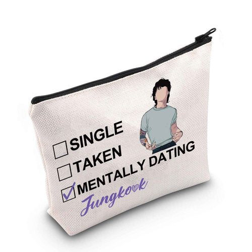 JNIAP Korean Member Jung K Makeup Bag Korean Group Gifts Single Taken Mentally Dating With Jung K Gifts Korean Group Merch(With Jun mb)