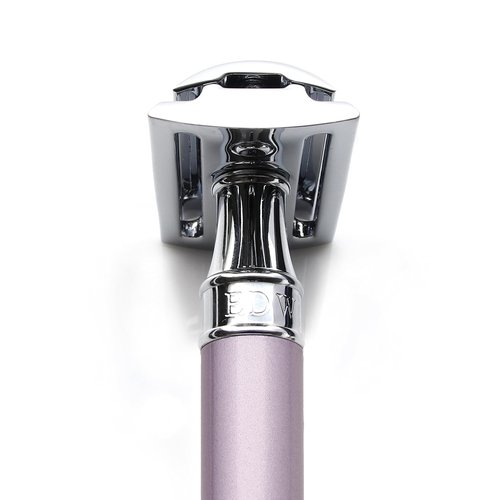 Edwin Jagger DELHEBLAMZ Classic Long Handled Double Edge Manual Eco-Friendly and Reusable Safety Razor for Men and Women for Shaving cream or Soap Fits All DE Razor Blades (Heather)