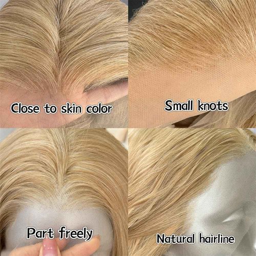 RDY Ash Blonde Long Body Wave Lace Front Synthetic Wig 24inch Mix Blonde Loose Wavy Lace Front Wigs for Women Heat Fiber Hair Half Hand Tied Cosplay Daily Use Wig