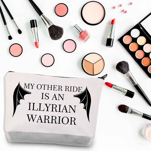 BDPWSS Bat Boys Gift Night Court Makeup Bag City of Starlight Night Court Gift Book Fan Gift My Other Ride is An Illy Warrior Gift (Illy Warrior)