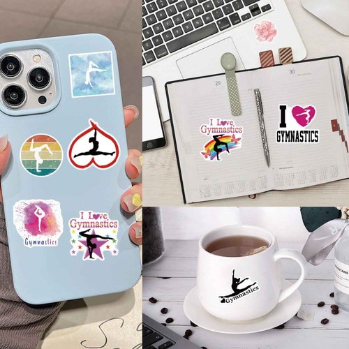 FJHAIY Gymnastics Stuff Gymnastics Makeup Bags Gymnastics Necklace Gymnastics Gifts Socks Gymnastics Stickers-Gymnastics Lovers Gifts (gymnastics-Set A)