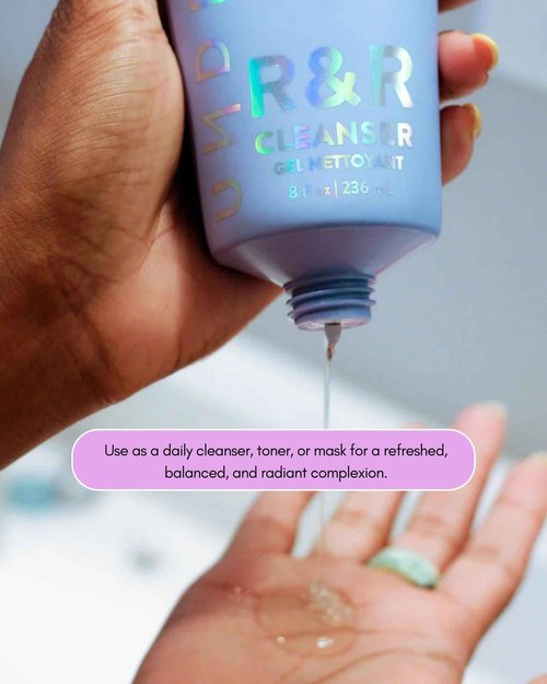 Undefined Beauty R&R Cleanser 8oz – Balancing Gel Cleanser with Niacinamide, Centella, Green Tea & Tremella Mushroom
