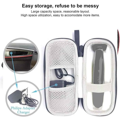 INVODA Shaver Travel Case for Hybrid Electric Trimmer QP2520 QP2530 QP2620 QP2630 Sturdy and Wear-resistant Easy to Carry Deal for Business Trips