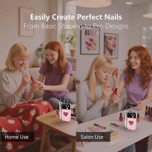45000 RPM Professional Cordless Nail Drill – Rechargeable Electric Nail File Kit with LCD Display, 6 Nail Bits, High Torque & Low Noise – Portable E File for Acrylic & Gel Nails, Manicure & Pedicure