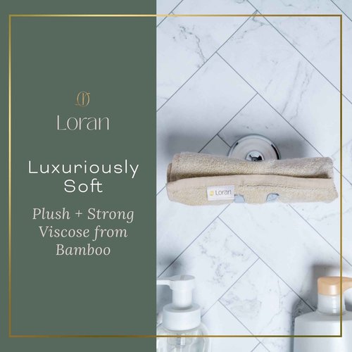 Vanilla Extra Large Washcloths Set of 6 Soft Body Cloths 13” x 13” 70% Viscose Derived from Bamboo, 30% Cotton Spa-Like Feel Silky for Skin Cleansing