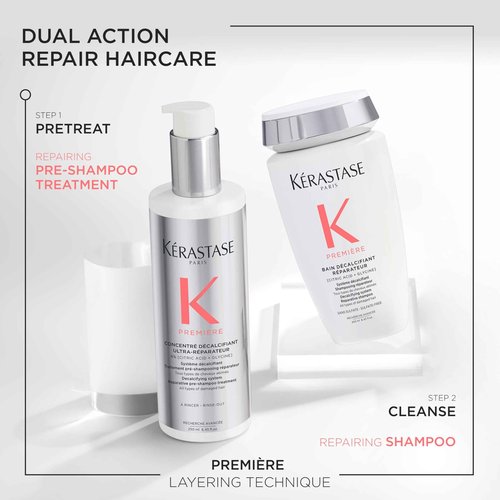 Kerastase Premiere Repair Pre-Shampoo Treatment - Dual-Action for Stronger Hair, Repairs Damage & Calcium Build-Up, 93% Less Breakage, With Citric Acid, 1.5 Fl Oz, Travel Size