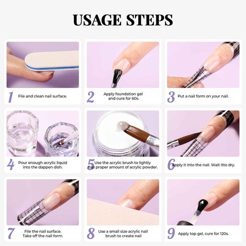 VANSISOS Acrylic Nail Kit for Beginner: Complete Set with 24 Colors Acrylic Powder & Liquid Long Last Durable Quick Dry for Nail Manicure with Nail Drill and Basic Accessories