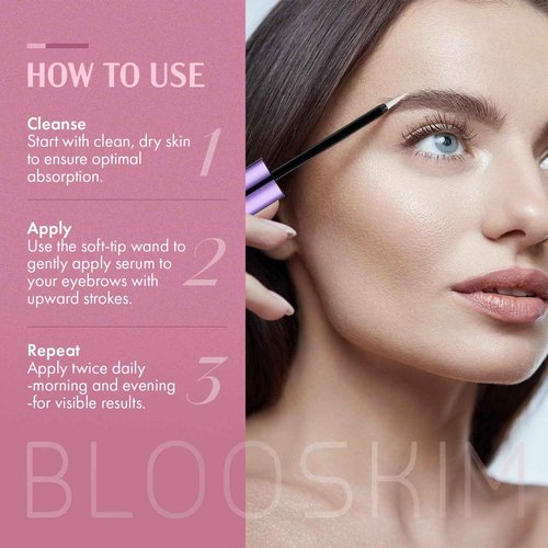 Blooskim Eyebrow Growth Serum for Women & Men – Natural Brow Enhancing Serum to Grow Thicker, Fuller Brows Fast – Nourishing Eyebrow Hair Growth - 0.17 fl oz