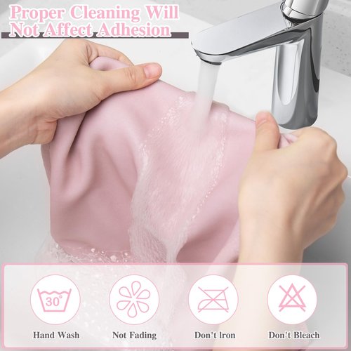 Junesters XL Large Size 21.65×21.65 inch Self-Adhesive Magic Cloth Makeup Bag, Makeup Organizer Bag, Fashionable Camera Lens Bag, Portable Travel Cosmetic Bags, Girl&Teen Gifts Trendy Stuff （Pink