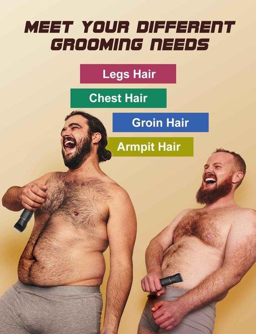 Body Hair Trimmer for Men: Manscape Electric Razor, Versatile Hair Trimmer for Groin, Beard, Nose/Ear Hair, Waterproof & USB-C Rechargeable,Travel Lock,Christmas Gifts for Men