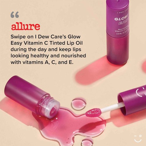 I DEW CARE Say You Dew Brightening Vitamin C Cream with Niacinamide + Glow Easy Vitamin C Tinted Lip Oil Gloss with Jojoba Seed Oil Bundle