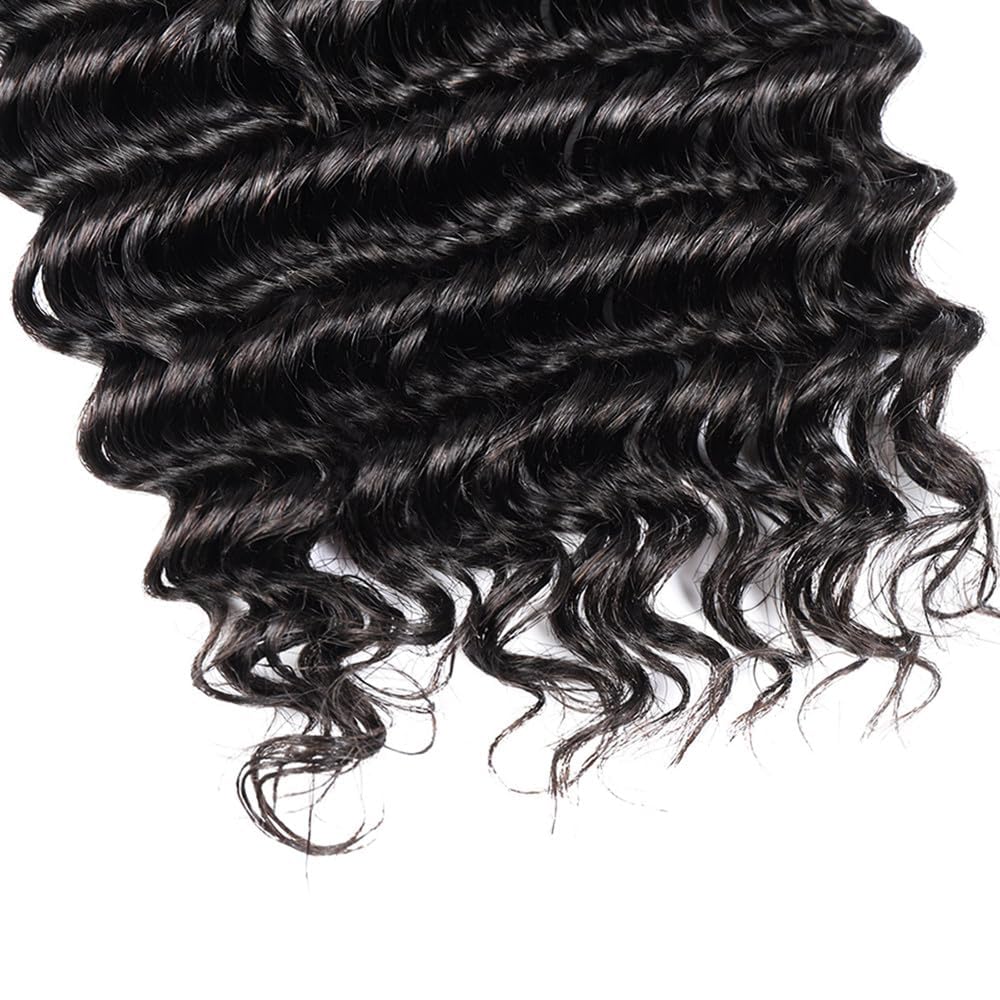 UDesire Hair Deep Wave Bulk Human Hair For Braiding No Weft (1 Pack-2 Bundles-100g) 100% Unprocessed Brazilian Virgin Human Hair Extensions Micro Braiding Human Hair Natural Black Color 14Inch