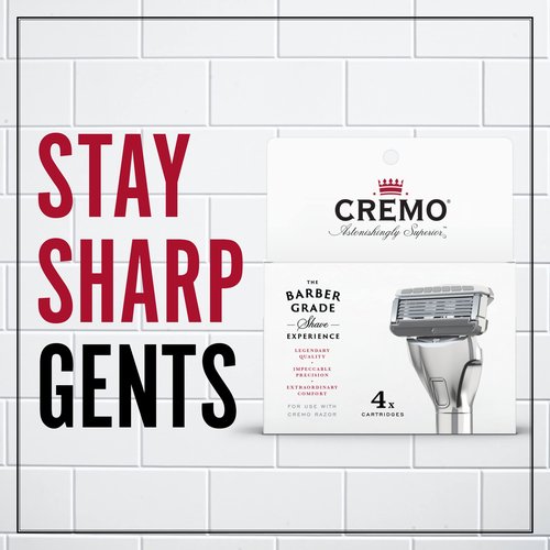 Cremo Barber Grade Cooling Shave Cream, Astonishingly Superior Ultra-Slick Shaving Cream Fights Nicks, Cuts And Razor Burn, 6 Fl Oz, WHITE & Astonishingly Superior Razor Refills,