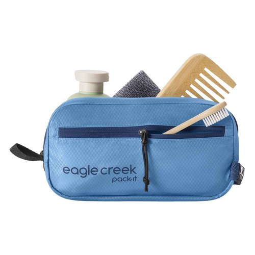 Eagle Creek Pack-It Isolate Quick Trip - Compact Travel Toiletry Bag for Optimizing Luggage Space - Lightweight - Water-Resistant - Easy-Grab Zipper - Sustainable Materials - X-Small - Blue Dawn