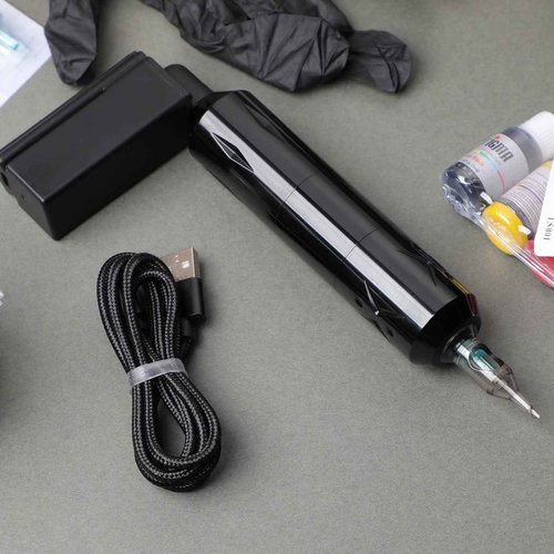 STIGMA Wireless Tattoo Gun Tattoo Kit Complete with 50pcs Tattoo Cartridge Needles 1500mAh Tattoo Battery 5 Colors Ink Set with Accessories STP29KITP199-1