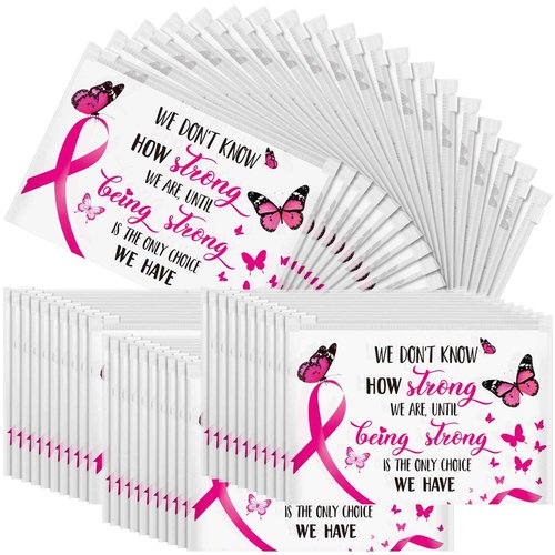 100 Pieces Breast Cancer Awareness Makeup Bags Bulk Pink Ribbon Cosmetic Pouches Breast Cancer Survivor Gifts for Woman Girls Multi Purpose Zipper Eva Waterproof Toiletry Pouch Bags (Vibrant Style)