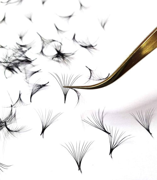 Kimeyelashes 10D - 0.07 C and D Curl 1000 Premade volume fans loose Fans, Handmade eyelash extensions supplies Russian volume lash promade fan (10D - 0.07 - Curl C, 13mm)