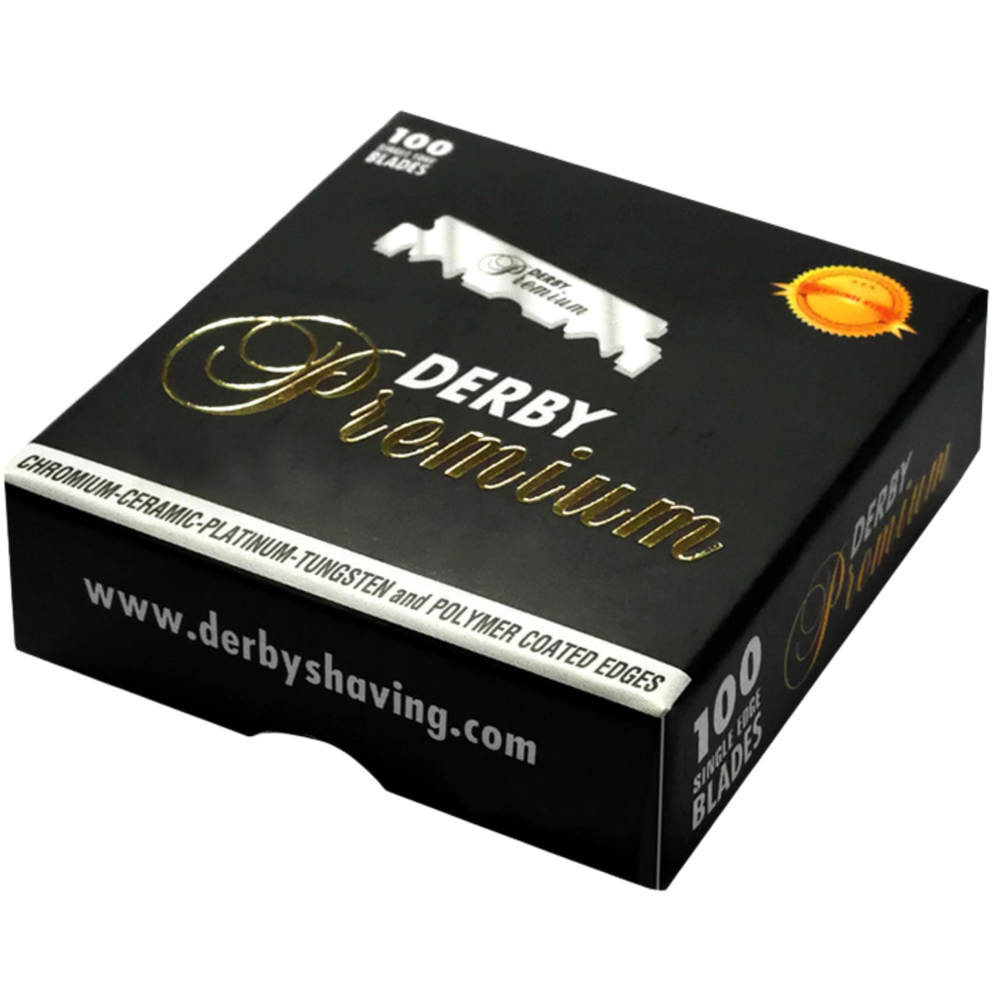 Derby Premium Single Edge Razor Blades, Razor Blades, Single Edge, Ultra Sharp, Chromium - Ceramic - Platinum - Tungsten and Polymer Coated Edges (1)