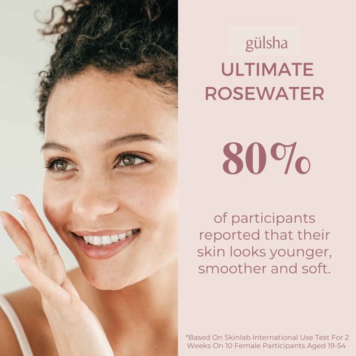 GULSHA ULTIMATE ROSEWATER, Natural Rosa Damascena Flower Water, Cleanses, Nourishes and Tones Skin, Restores Radiance to Your Skin, Free from Chemicals, 100% Natural Glow Rose Essence, 100ml/3.38 FlOz