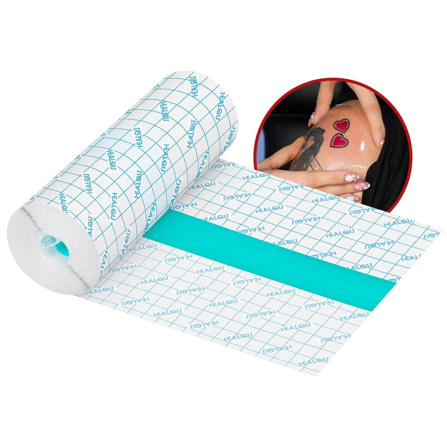 Tattoo Aftercare Waterproof Bandage - Transparent Film Roll Dressing - Breathable Stretch Adhesive Second Skin - Protective Wrap for Tattoo and Wound Care Dressing Seal