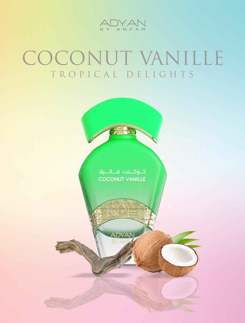 Adyan Coconut Vanille Eau de Parfum – Tropical Delights Collection | Unisex Perfume | 100ml