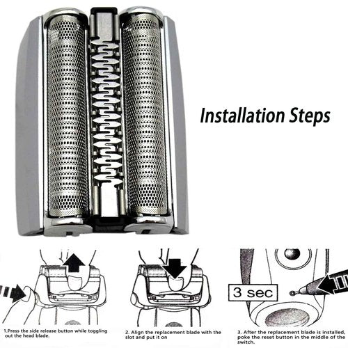 Ruixin S7 Wet and Dry Replacement Head Compatible with Braun Series 7 Replacement Foil Shaver 720cc, 730cc, 735s, 750cc, 760cc, 790cc, and 797cc (2PACK)