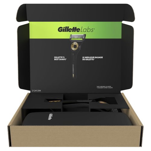 GilletteLabs With Exfoliating Bar Shaving Razor For Men, 1 Handle, 3 Blade Refills, Includes Travel Case for Convenient Storage On The Go, Holiday Gifts for Men