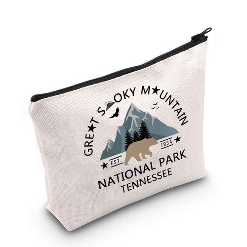 POFULL Retro National Park Gift National Park Cosmetic Bag Black Bear Hiking Gift (GREAT SMOKY bag)