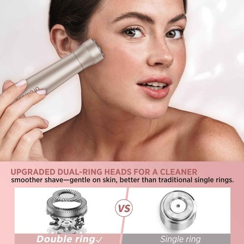 Orchrose Electric Razor for Women Body: Rechargeable Painless Electric Shaver for Bikini Face Body Legs Underarms - Portable for Travel