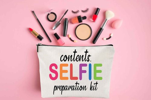 ZUYUROU Funny Cosmetic Bag - Travel Pouch for Beauty Essentials, Selfie Preparation Kit, Girls Birthday Gifts