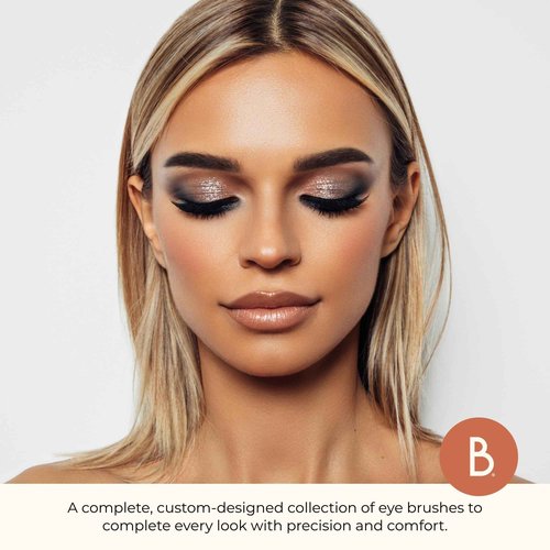 Beauty For Real Perfect Precision I-Brush Set - Includes 5 Total Brushes: Angle/Spoolie, Shader, Blender, Contour & Liner - Vegan & Cruelty Free