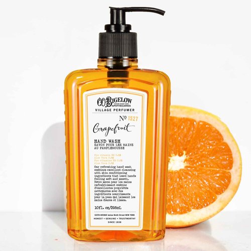 C.O. Bigelow Hand Wash, Grapefruit No.1527 - Village Perfumer Moisturizing Hand Wash for Bathroom & Kitchen with Aloe Vera, 10 fl oz, Pack of 2