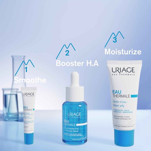 URIAGE Water Jelly | Moisturizing Face Gel with Hyaluronic Acid, 24H Intense Hydration & Shine Control, Non-comedogenic, 40 mL / 1.35 oz