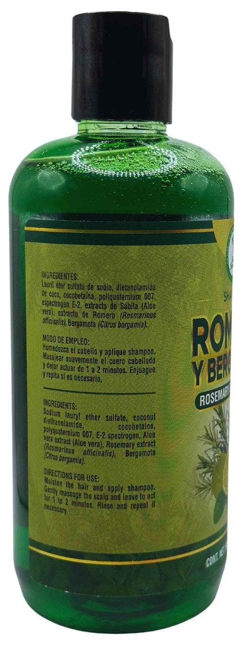Romero, Sábila & Bergamota Shampoo (Rosemary, Aloe Vera & Bergamot) – 16.9 fl oz – Nourishing Hair Care – Natural Shine & Strength – Healthy, Beautiful Hair – Sulfate-Free (Pack of 2)