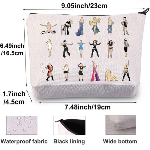 BWWKTOP Singer Album Cosmetic Makeup Bag Music Lover Gifts Singer Tour Makeup Zipper Pouch Bag Singer Lyrics Merchandise (Singer B S)